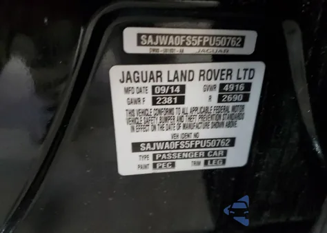 2015 Jaguar Xf 2.0T Premium from USA, damaged, VIN SAJWA0FS5FPU50762